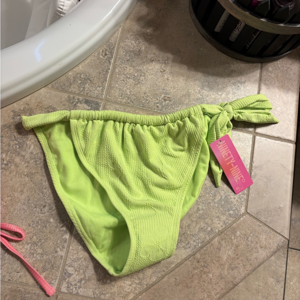 Ninety Neon Lime Textured Athletic Shorts